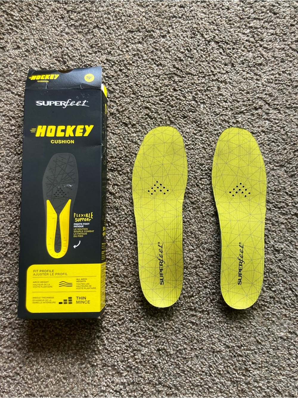 Superfeet Size 7 Hockey Insoles GREAT CONDITION